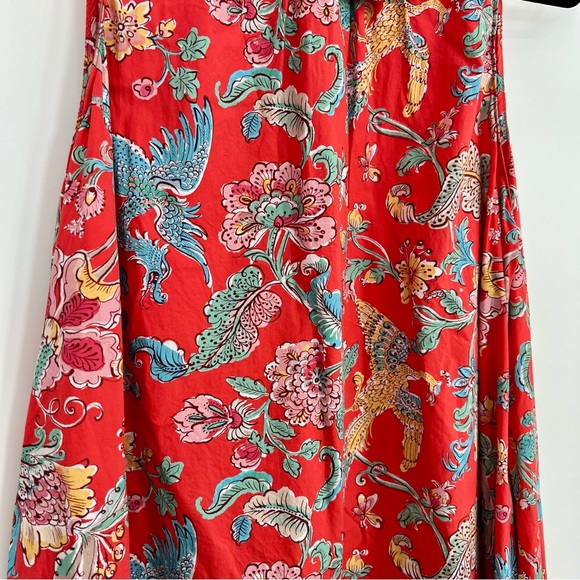 Tyler Böe Red Dragon Mini Dress Frill Neck Sleeve Floral Red Animal XL - Picture 5 of 10